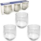 Jogo de copo de vidro whisky canvas com 3 pecas 300ml