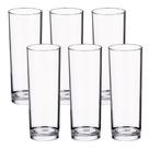 Jogo De Copos 6 Peças Long Drink Plástico Festas Eventos Top Cor:transparente