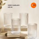 Jogo de Copos Água Suco Canelado Versalhes Transparente 6 unidades 450ml