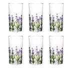 Jogo De Copos Alto Lavanda Hand Painting 330ml Cristal - Lyor -