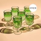 Jogo de Copos Bubble Verde em Vidro 6 Peças 550 ml