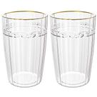 Jogo de Copos de Cristal Transparente Fio de Ouro Imperial 370ml 2 peças - Lyor