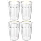 Jogo de Copos de Cristal Transparente Fio de Ouro Imperial 370ml 4 peças - Lyor