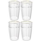 Jogo de Copos de Cristal Transparente Fio de Ouro Imperial 370ml 4 peças - Lyor