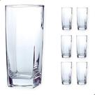 Jogo de Copos de Vidro 300ML Quadrado Texas Miami Bali Transparente