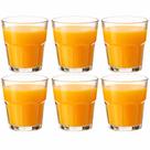 Jogo de Copos de Vidro 310ml 6 Peças Drink Sucos Refrigerante Água Rock Resistente Premium Mesa Posta
