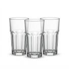 Jogo de Copos de Vidro Bourbon 300ml 3 Peças Resistente Moderno Uso Diário e Drinks