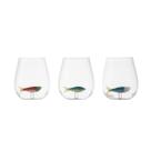 Jogo de Copos de Vidro Peixes Decoração Luxuosa Borossilicato 436ml 3un Jogo de Copos de Vidro Peixes Decoração Luxuosa Borossilicato 436ml 3un
