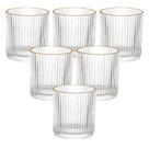 Jogo de Copos de Vidro Transparente Graffiato Fio de Ouro 320ml 6 peças - Hauskraft CPBX053/GD