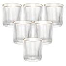 Jogo de Copos de Vidro Transparente Graffiato Fio de Ouro 320ml 6 peças - Hauskraft