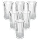 Jogo de Copos de Vidro Transparente Graffiato Long Drink 420ml 6 peças - Hauskraft