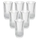 Jogo de Copos de Vidro Transparente Graffiato Long Drink 420ml 6 peças - Hauskraft