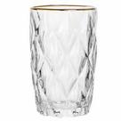 Jogo de Copos Diamond 350ml 6 Peças com Borda Dourada