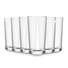 Jogo De Copos Em Vidro Kit 6 Peças Cozinha Água Suco Drink