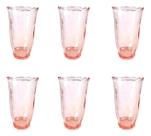 Jogo De Copos Long Drink Peach 350 Ml Rosa 6 Peças
