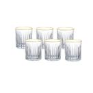 Jogo de Copos para whisky 330 ml borda Dourada Faixas