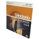 Jogo de Cordas Aço D'Addario 10-47 Violão EJ10-B Bronze 80/20 + 1 corda
