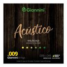 Jogo De Cordas Para Violão Aço Folk Giannini Acústico 09