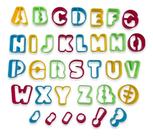 Jogo De Cortadores Letras Alfabeto Biscoito Pasta Americana
