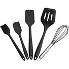 Jogo de Cozinha Silicone Kit 5 Peças de Colher Espátula Fue Pequena Pincel Batedores de ovos Jogo