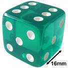 Jogo De Dado 16mm (1,6cm) Verde Translúcido - EJ Games