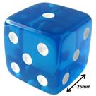 Jogo De Dado 26mm (2,6cm) Azul Translúcido Euclides Jordão - 1 Unid.