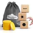 Jogo de Dados Snailmart Jumbo 9 cm com Fichas de Madeira e Bolsa Jogo de Dados Snailmart Jumbo 9 cm com Fichas de Madeira e Bolsa