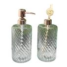 Jogo de Dispenser Sabonete Liquido e Recipiente de Aroma em Vidro Espiral 450ml