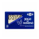Jogo de dominó 28 pçs no estojo 7mm Cor:Azul Jogo de dominó 28 pçs no estojo 7mm Cor:Azul