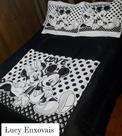Jogo de Edredom Dupla Face Mickey e Minnie Queen 5 peças