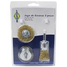 Jogo De Escova 3 Peças 7269 Latonado Brasfort Kit Jogo De Escova 3 Peças 7269 Latonado Brasfort Kit