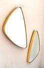 Jogo De Espelhos Decorativos Triangular Dourado Fino Acabame