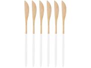 Jogo De Faca De Mesa Inox 6 Peças Opera Champanhe/Branco - Lyor