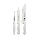 Jogo de facas 3 pcs premium branco - sortidos com laminas aco inox e cabos polipropileno