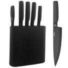 Jogo de Facas 6 Peças com Cepo Action De Aço Inox Preto Brinox