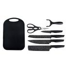 Jogo De Facas 7 Peças Preto Gourmet Antiaderente