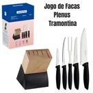 Jogo de Facas Aço Inox Com Suporte 6 Peças Plenus Tramontina Jogo de Facas Aço Inox Com Suporte 6 Peças Plenus Tramontina