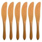 Jogo De Facas Bambu 6 Mini Facas Talheres Petiscos Conjunto Ecológico Petisco Cozinha Kit Faqueiro