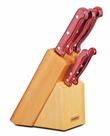 Jogo de Facas com Cepo Polywood Vermelho 6 peças Tramotina 21199/783