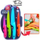 Jogo De Facas De Inox Com 4 Pçs Kit De Facas Coloridas