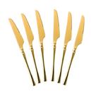 Jogo de Facas de Mesa Gold Inox 22,8 x 2cm 6 Peças - D1063 - DOLCE HOME