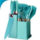 Jogo de Facas e Utensílios 19 Peças Cozinha Madeira Oficial