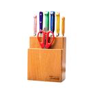 Jogo de Facas em Aço Inox com Cepo de Madeira Colors 8 Peças - Mundial Jogo de Facas em Aço Inox com Cepo de Madeira Colors 8 Peças - Mundial