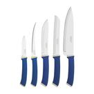 Jogo de Facas Felice 5 Peças Aço Inox Cabo Azul Polipropileno Tramontina - 23499178