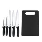Jogo de Facas Oster Braddock 6 Peças, Aço Inox, com Tábua, Corte Preciso e Cabos Ergonômicos