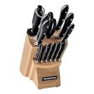 Jogo De Facas Tramontina Em Aço Inox Cabo Em Policarbonato Com Suporte/cepo Em Madeira 14 Peças