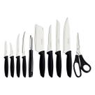Jogo de Facas Tramontina Plenus 10 Pçs Aço Inox Cabos Preto para Cozinha Jogo de Facas Tramontina Plenus 10 Pçs Aço Inox Cabos Preto para Cozinha
