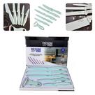 Jogo de facas verde 6 peças em aço inox antiaderente com descascador
