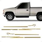 Jogo De Faixas Silverado D20 2000/ Adesivo Lateral Dourado