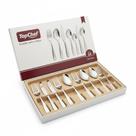 Jogo de Faqueiro 24 Peças em Inox Aço Inoxidável Conjunto Completo para 6 Pessoas Talheres Resistentes e Duráveis para Mesa e Cozinha